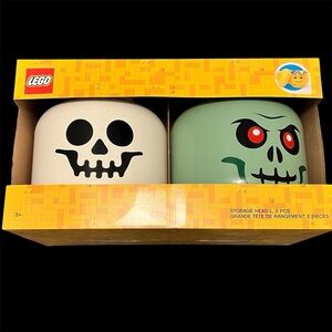 LEGO New Halloween Special Edition Zombie and Skeleton Large Storage Heads